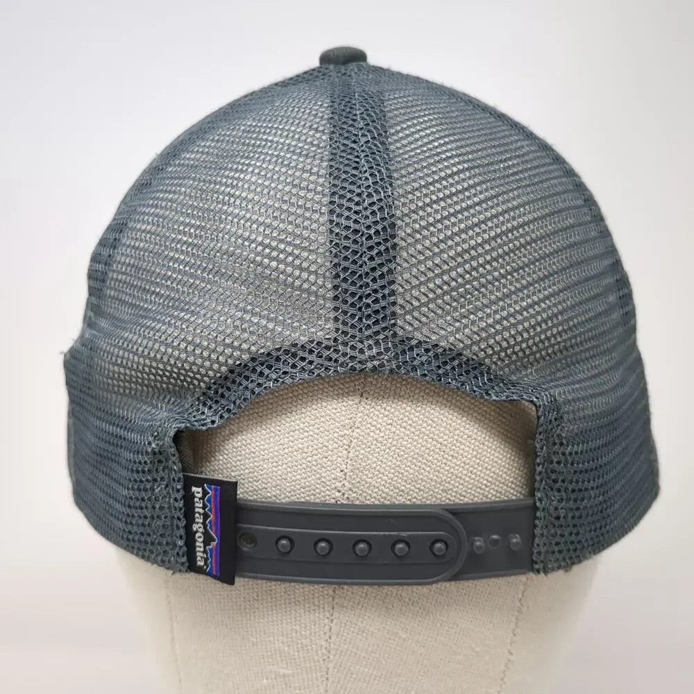 Patagonia Trucker Hat Gray One Size Mesh Back Snapback Mountain Logo Patch